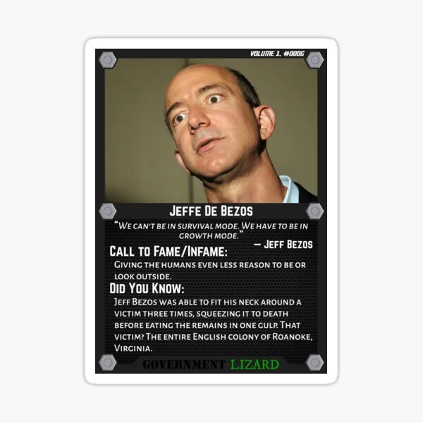 Lizard People Both Famous and Infamous – Jeffe De Bezos