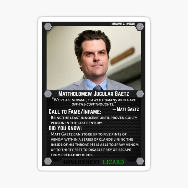 Lizard People Both Famous and Infamous – Mattholomew Jugular Gaetz