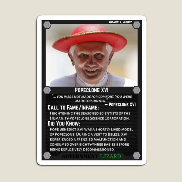 Lizard People Both Famous and Infamous – Popeclone XVI (Pope Benedict XVI)