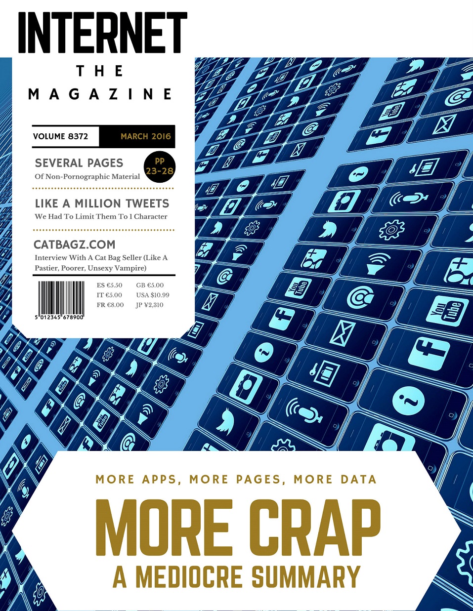 Front Page of Internet - The Magazine where CatBagz.com is Featured.