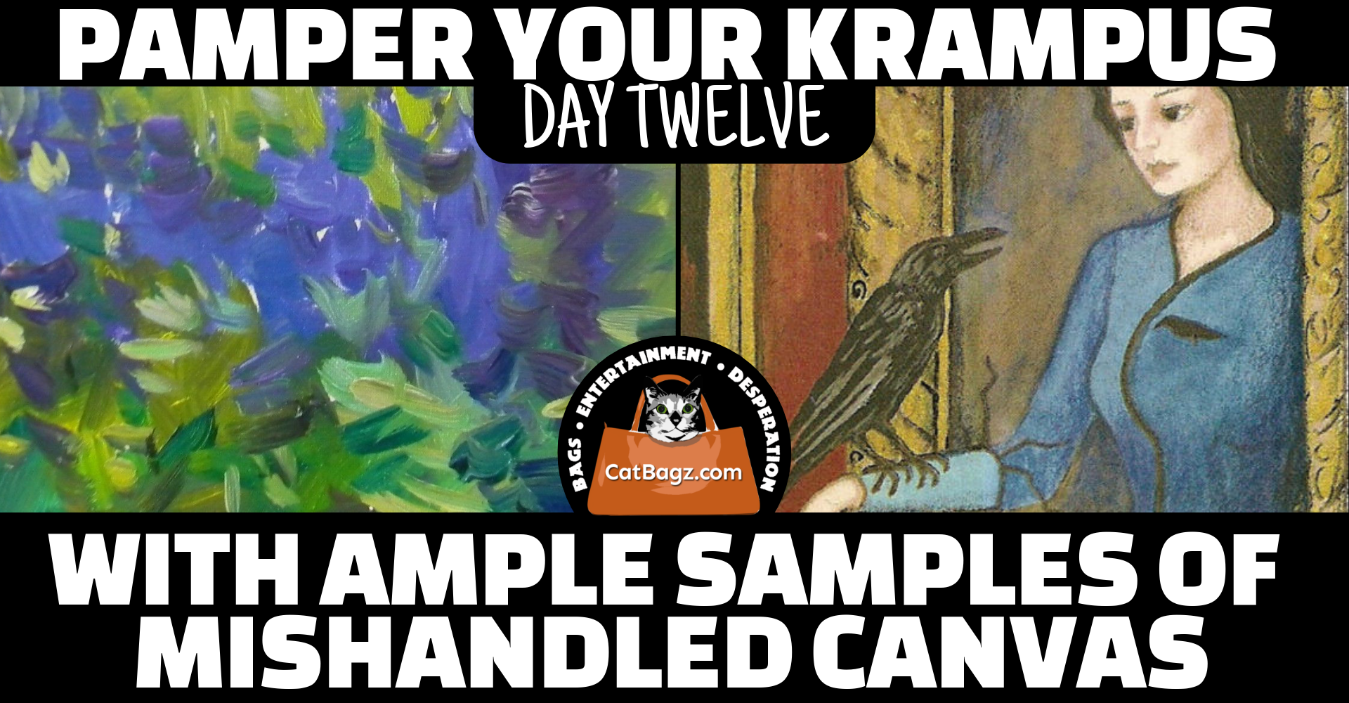 Twelve Days of Catmas - Day Twelve: Cheap art for you cheap art collectors. Todays paintings might be haunted but they won't haunt your pocketbook.
