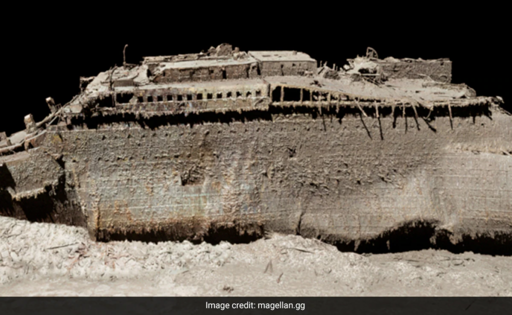 A picture of the Titanic on the ocean floor, asshole.